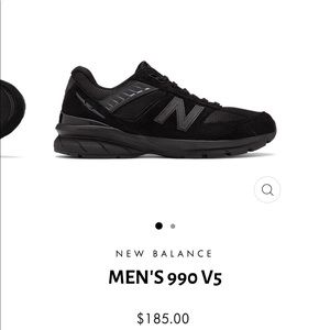 New Balance Mens 990v5 black/black NWT- size 10